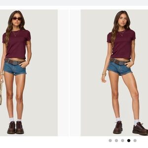 NWT Edikted Burgundy Short Sleeve Tee sz Medium